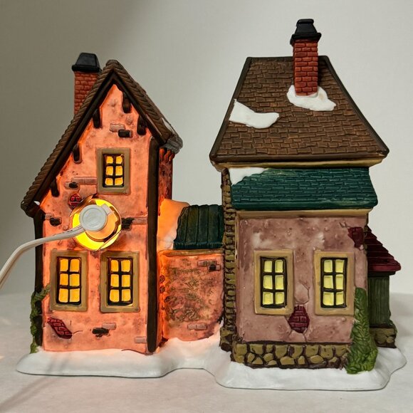 Santas Workbench Cornerstone Cobbler Haberdashery Lighted Porcelain Christmas - Picture 4 of 16